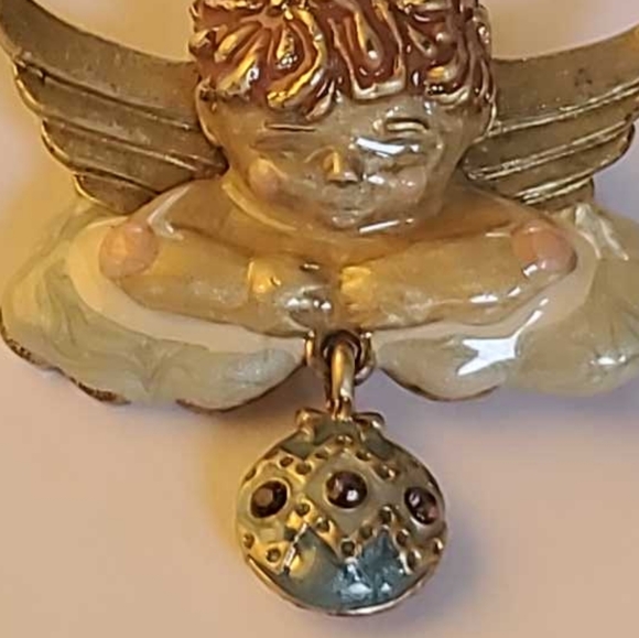 LOUIS C. MARKS 1940s Cherub Angel Brooch Vintage Signed Collectable Jewelry - Picture 4 of 8